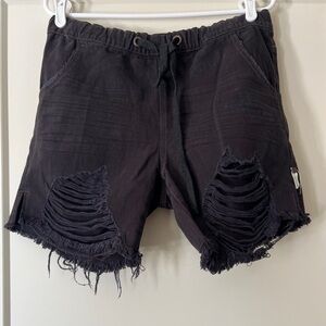 One Teaspoon Black Distressed Jean Shorts AU size 26 NWOT